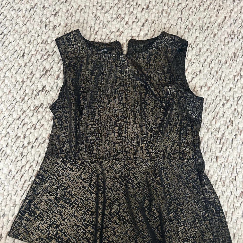 Alfani Black and Gold Textured Top